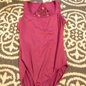 Mirella burgundy mesh leotard